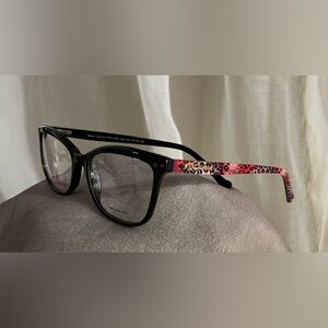 Betsey Johnson Black Eyeglasses floral affair NWT
